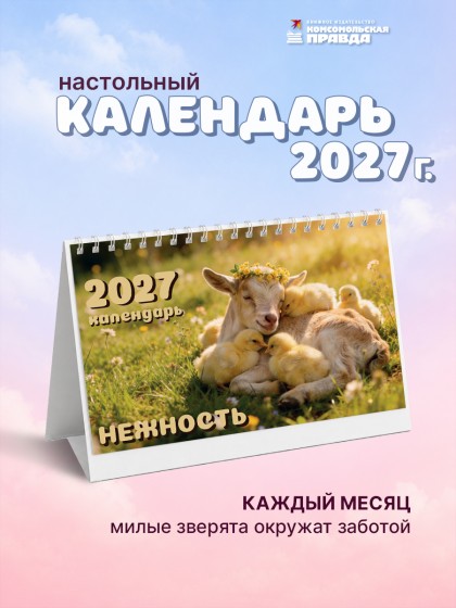 Календарь-домик настольный "Нежность" 2027 перекидной, 120х200 мм